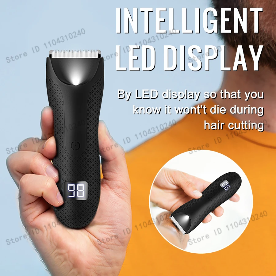 Professioneller Körperhaarschneider, Leistengegend- und Körper-Manscape-Trimmer für Männer, elektrischer Ball-Rasierer-Groomer, Schampflege-Clipper für Männer R – Detail 2