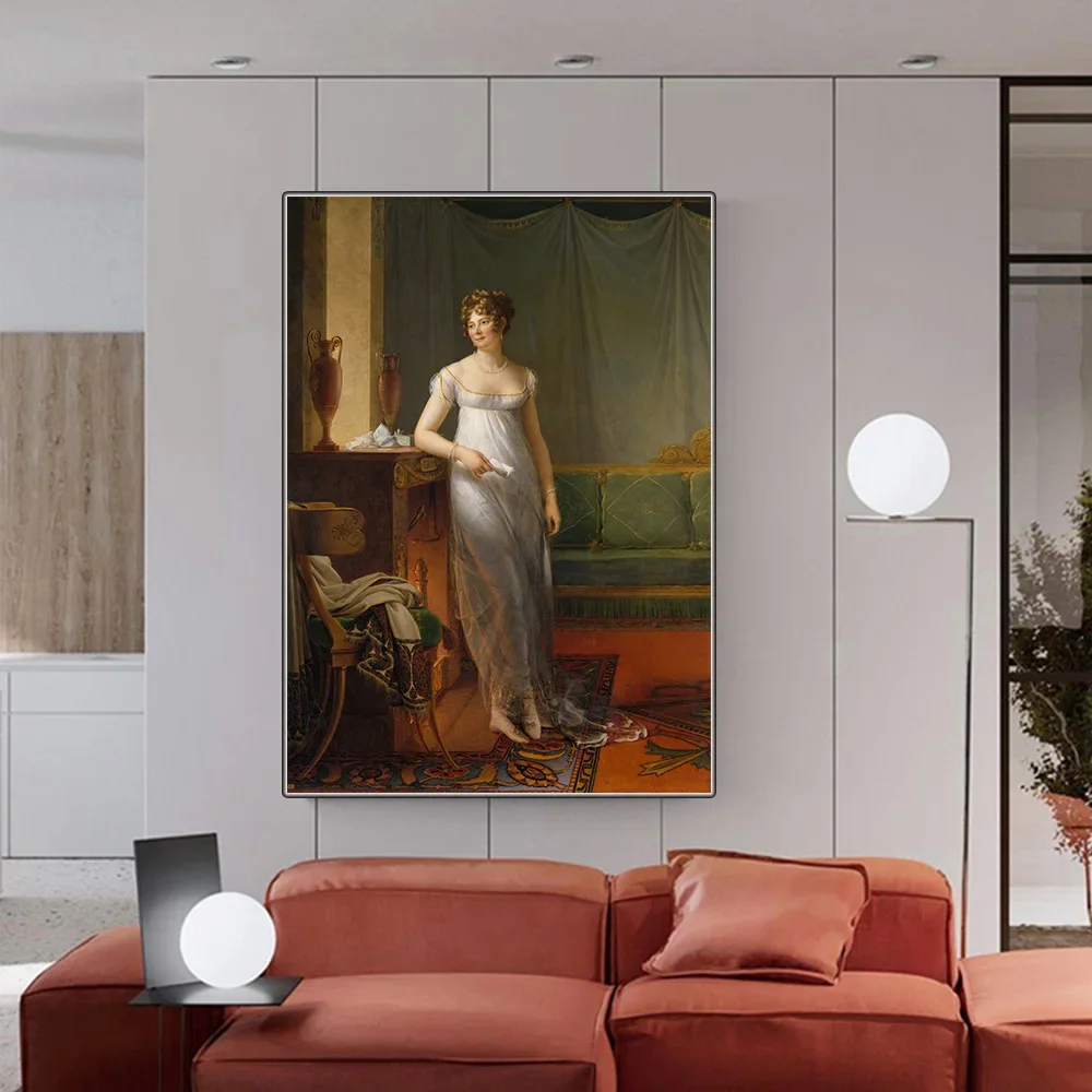 Citon Francois Gerard 《Madame Charles Maurice de Talleyrand Perigord》 lienzo artístico pintura al óleo obra de arte imagen decoración del hogar