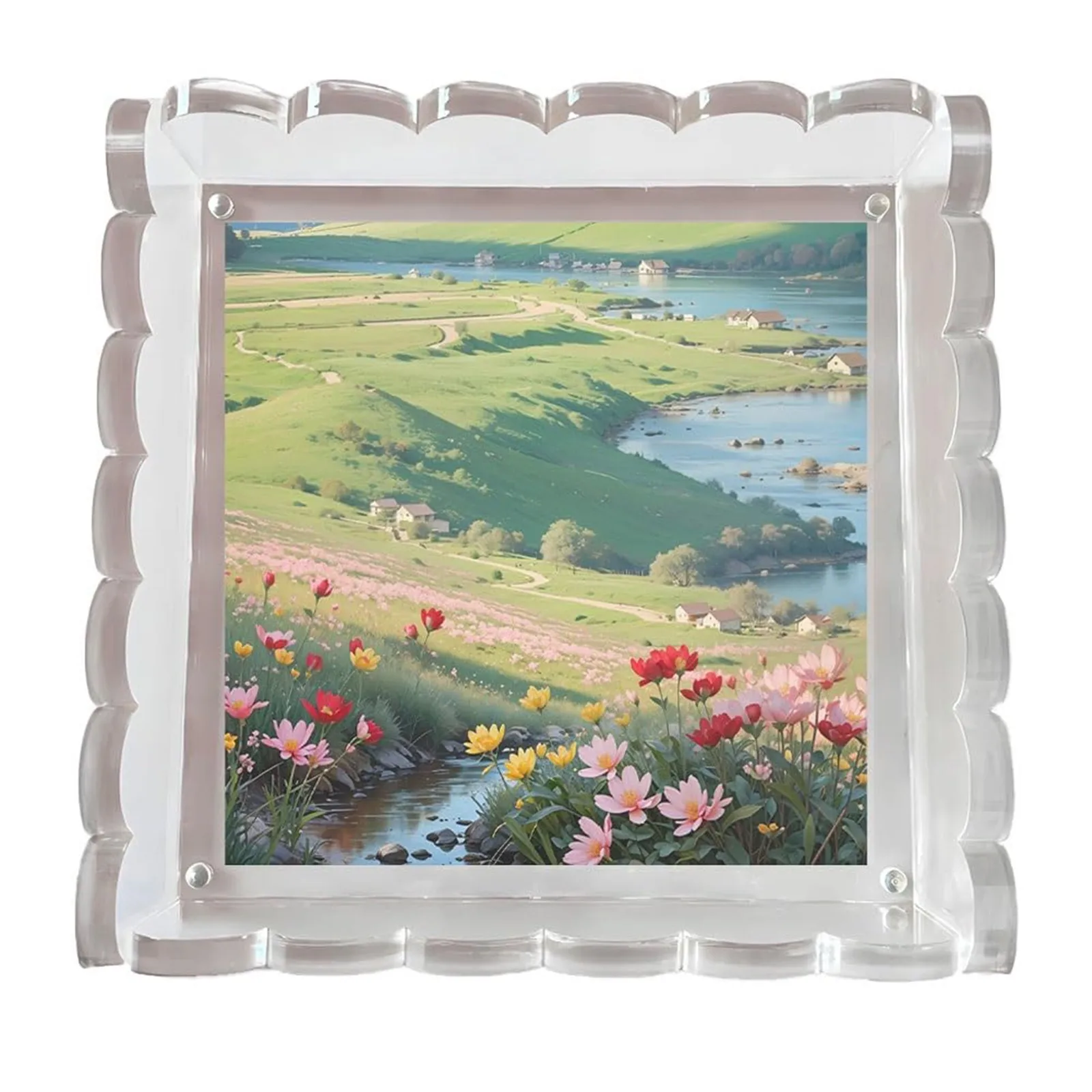 Scalloped Acrylic Tray Acrylic Scalloped Tray With Mat Acrylic Picture Frame Decorative Tray For Coffee Table Clear Acrylic Tray