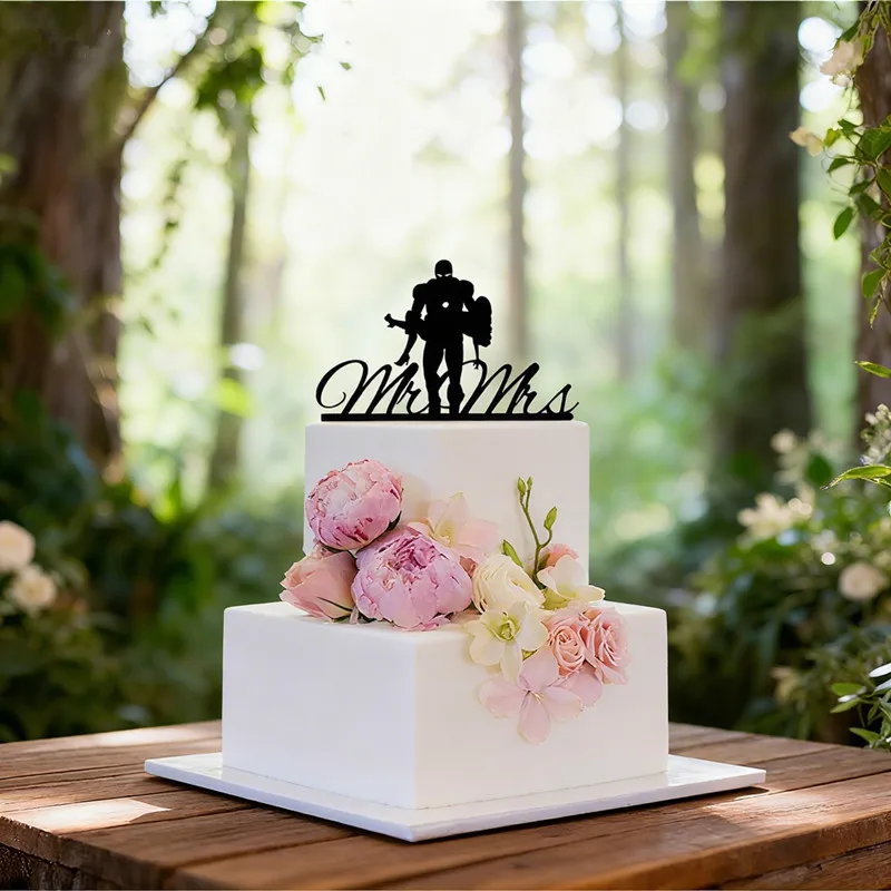 Mixed Style man and woman Wedding Cake Topper Engagement/ Anniversary Cake Topper for wedding Cake Decorating