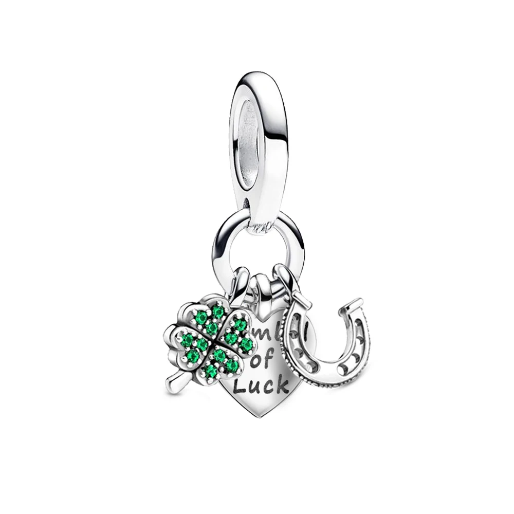 Perles pendentif en argent regardé S925 pour femme, quatre feuilles, ballon à air chaud Everver, perle de Nairobi Orn, convient au bracelet original, bijoux à bricoler soi-même, nouveau