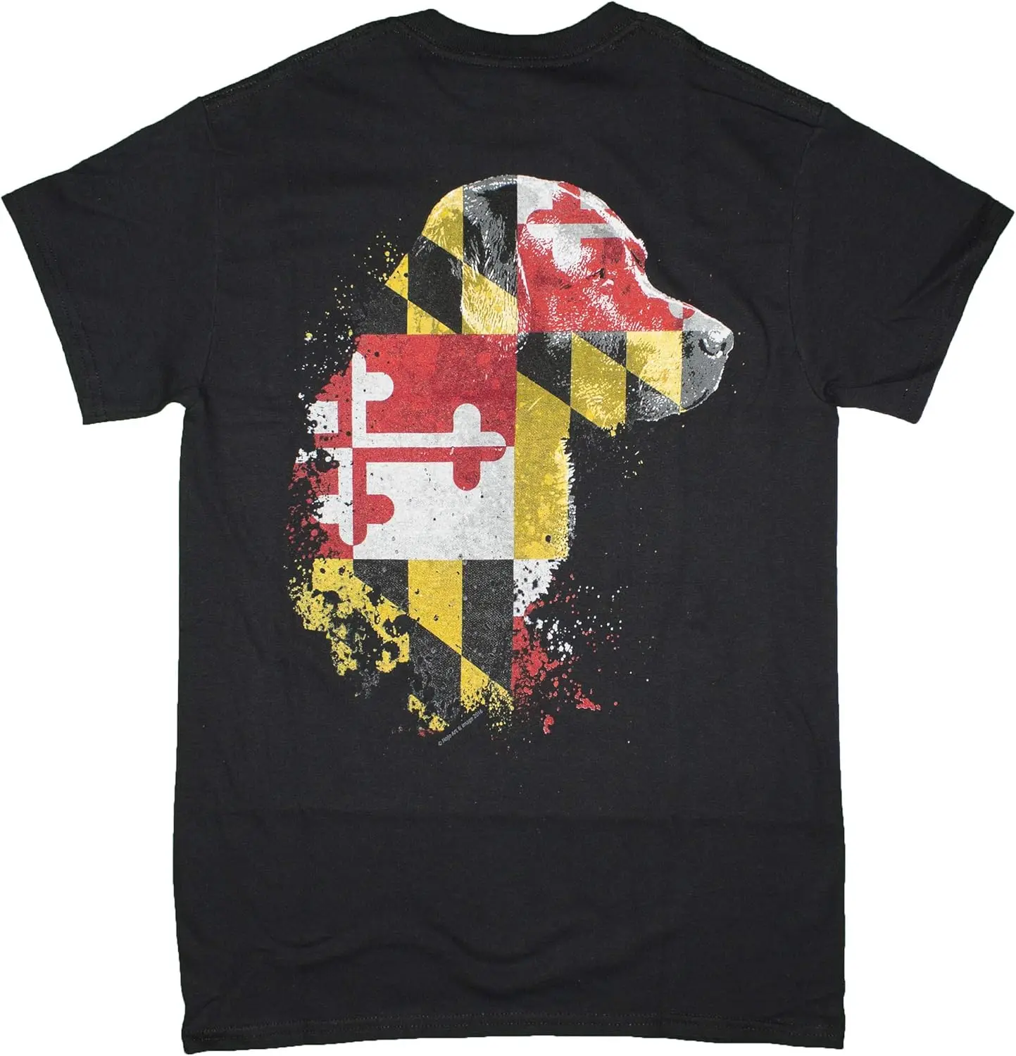 Men's Officially Licensed Maryland Flag with Labrador Retriever Design T-Shirt