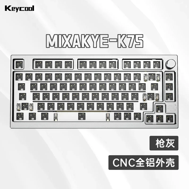 

Mixakye K75 81 Keys Aluminum Keyboard Kit Bluetooth Wired Barebones Gasket Rgb Backlight Hot Swap Keyboard Accessory For Pc