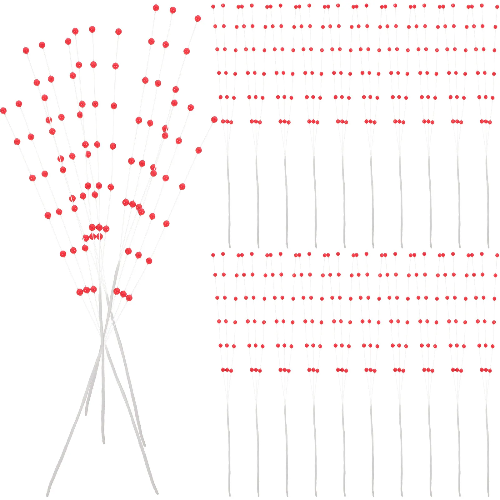 

100 шт. имитированных жемчужных бусин на палочках из полимерной смолы для самостоятельного изготовления свадебных букетов, флористики, жемчужных гирлянд