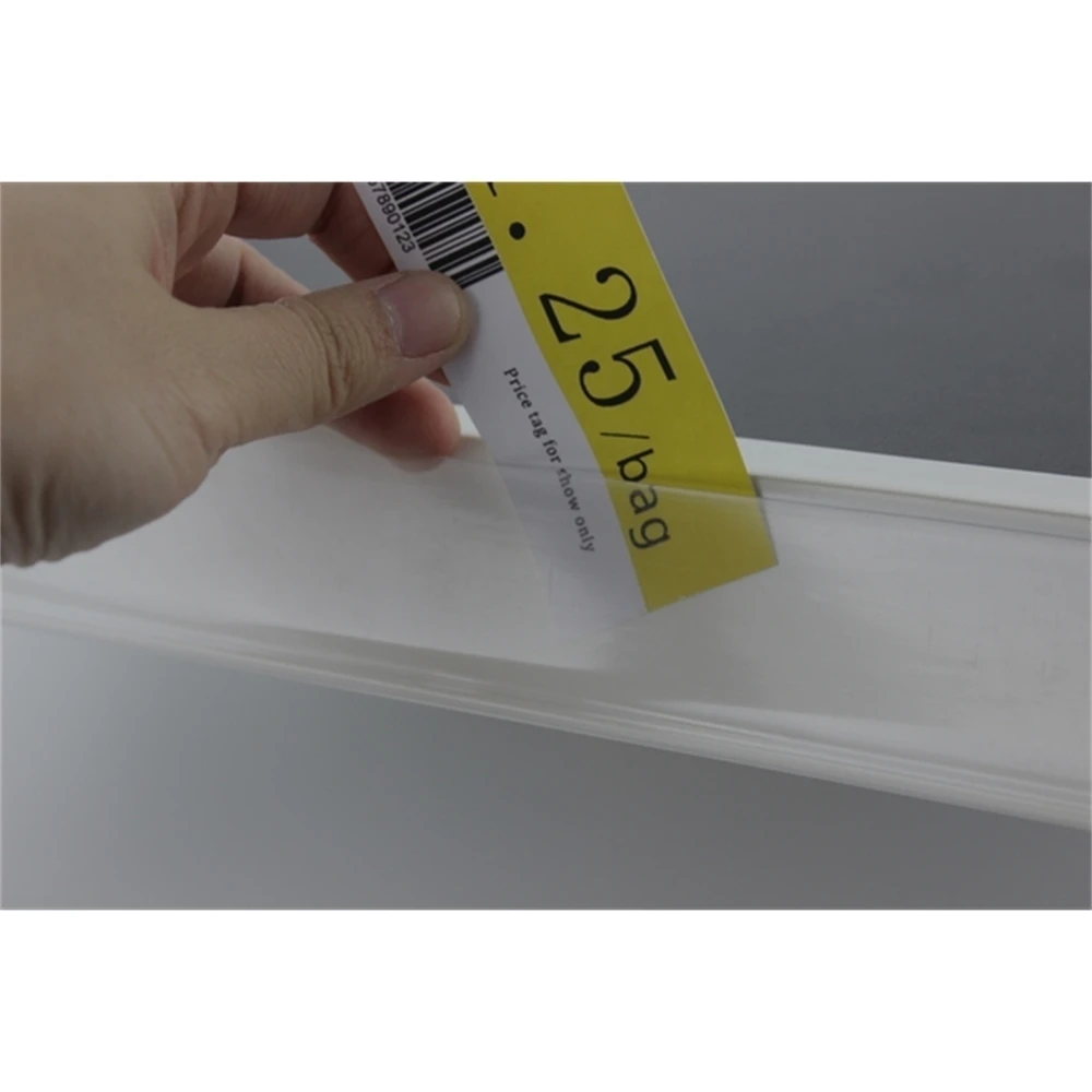 L Shelf Channel Sign Holder Data Strip Adhesive Tape Label Holder Supermarket Merchandise Price Tag Display Clip Ticket Strip