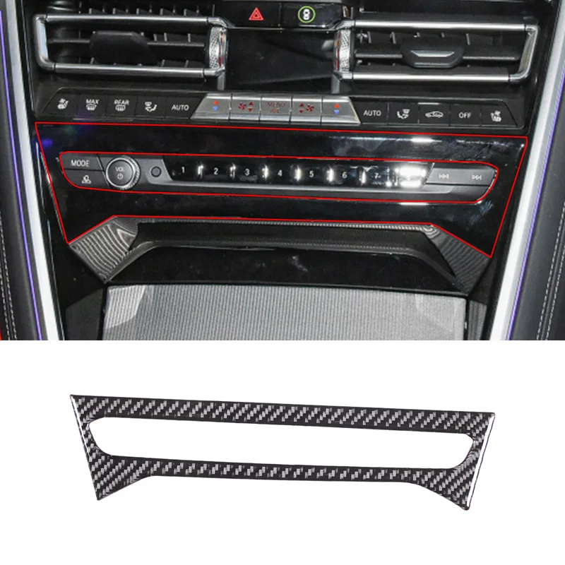 

For 2019-2022 BMW 8 Series G14 G15 G16 soft carbon fiber style car styling car center CD panel frame car interior accessories