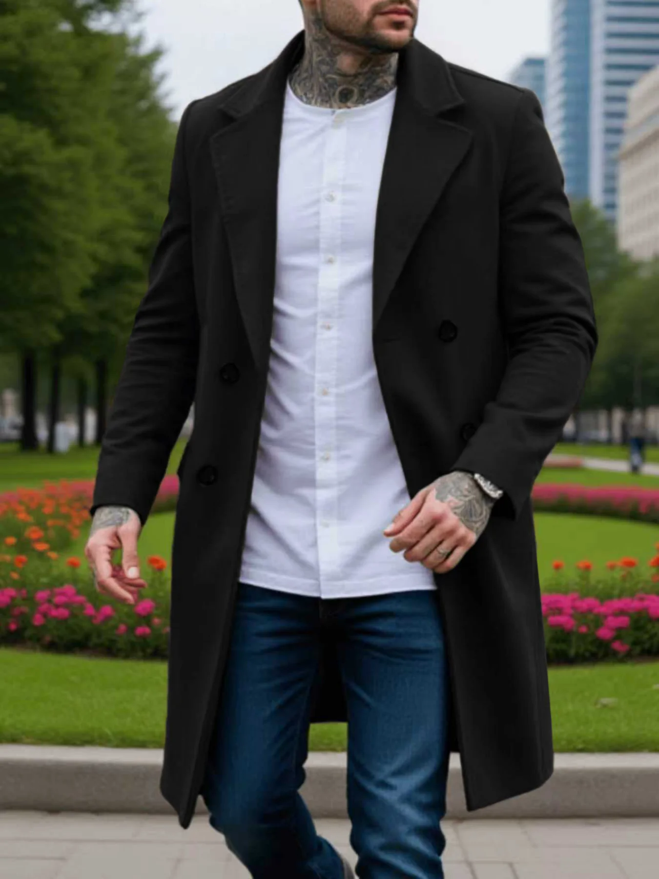 

Мужское зимнее пальто Essential: двубортная ветровка с теплой подкладкой - европейские размеры