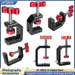 Photography C Clamp Adjustable Aluminum Alloy Clamp for Desktop Mount Holder Camera Hot Shoe with 1/4
