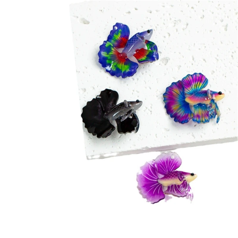 4Pcs/Lot New Creative Animal Fish Acrylic Beads Charm Connectors Diy Earrings Jewelry Making Accessories Ornament Material