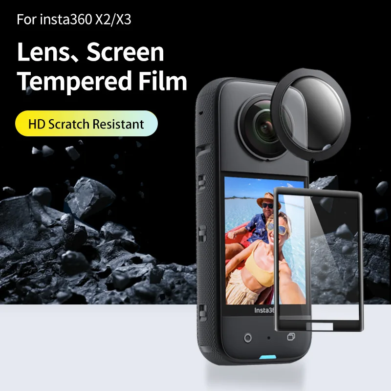 Action Camera Screen Protector For INSTA360 X3/one X2 Tempered Glass Lens protection film Front and rear camera protector cover