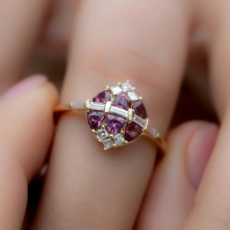 

Fashionable European and American Inlaid Ring S925 Pure Silver Ring with High-end, Elegant and Niche Design Jewelry