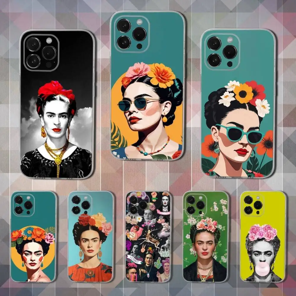 

Art F-Frida K-Kahlo Phone Case For iPhone 16,15,14,13,12,11 Pro,Max,Plus,X,XS,XR,SE,Mini Transparent Soft Cover