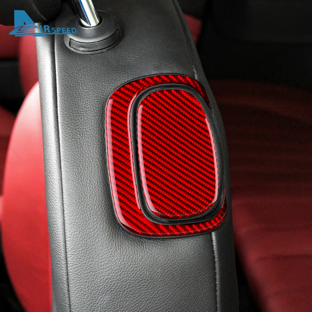 Real Soft Carbon Fiber Sticker For Fiat 500 2008 2009 2010 2011 2012 2013 2014 2015 Car Seat Handle Interior Trim Accessories