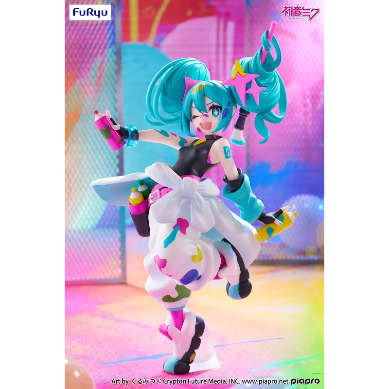 En Stock Original FuRyu Hatsune Miku Trio Try IT Graffiti chica Anime figura muñeca adornos modelo colección regalo de cumpleaños