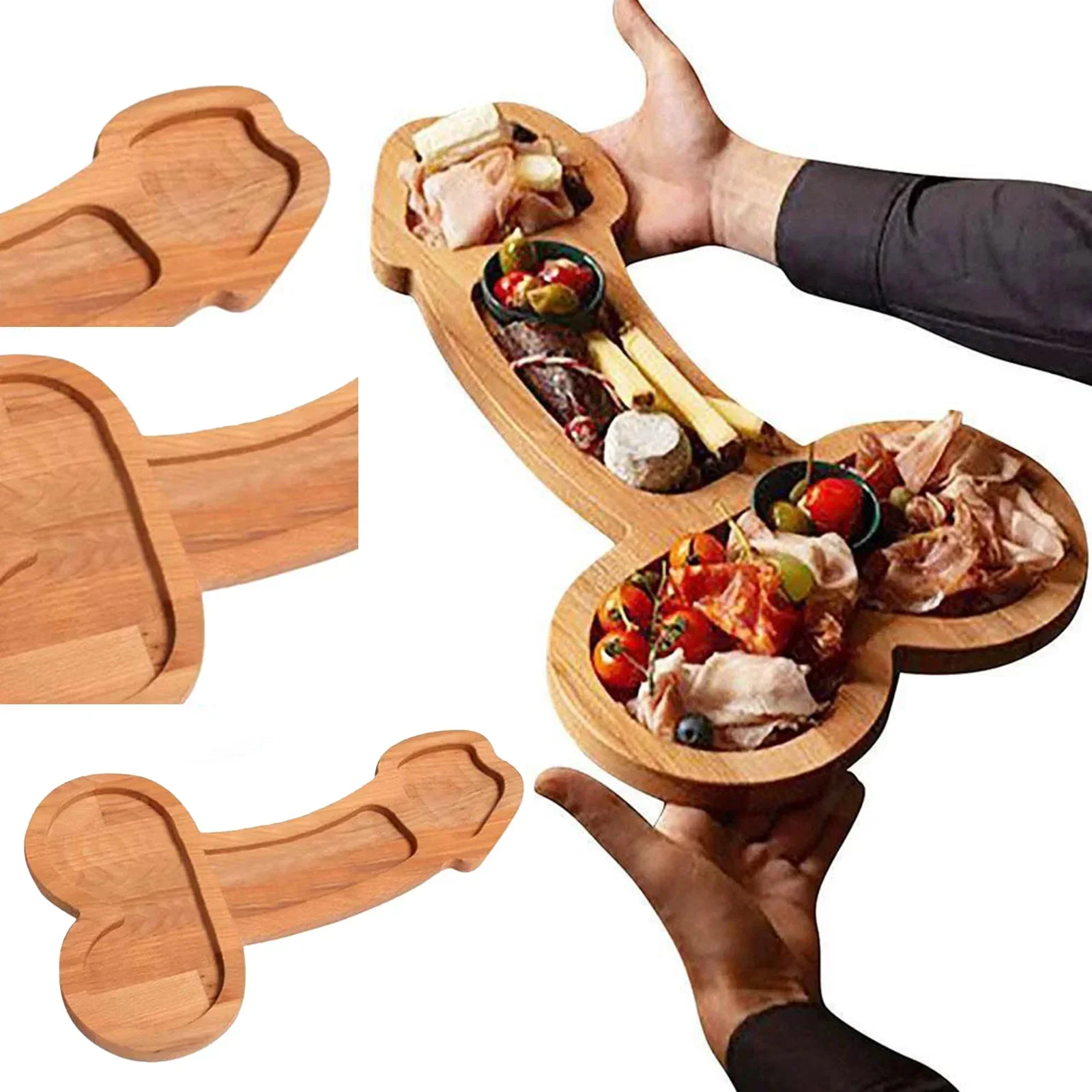 Funny Penis Shape Aperitif Board 24 cm Novelty Cheese Board Set Unique Wooden Cheese Servers Cheese Tray Charcuterie Tray