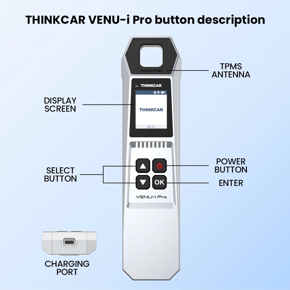 THINKCAR VENU i-Pro TPMS Car Tire Pressure Diagnostic Tools Activate Programming Relearn Sensors OE Query for 315MHz/433MHz