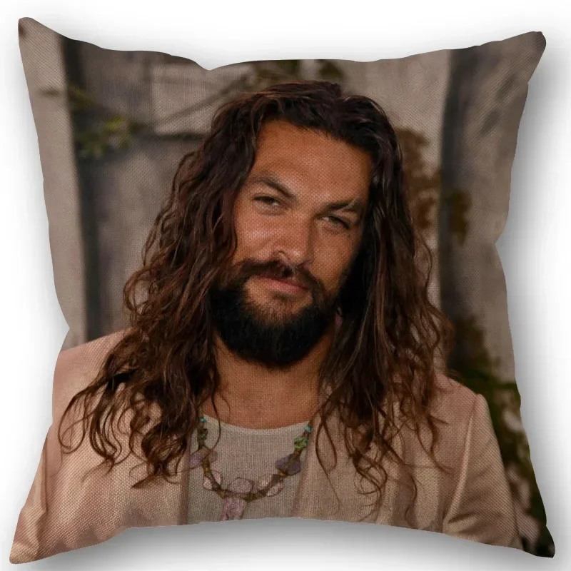 

Подушка Jason Momoa Actor, наволочка из хлопка и льна на молнии для дома и офиса, аксессуары для дома