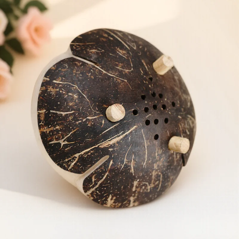 

Coconut Shell Holder Drainage Holes Bathroom Sink Countertop Storage Tray Flower Shaped Dish Rack Household Organizer Draining