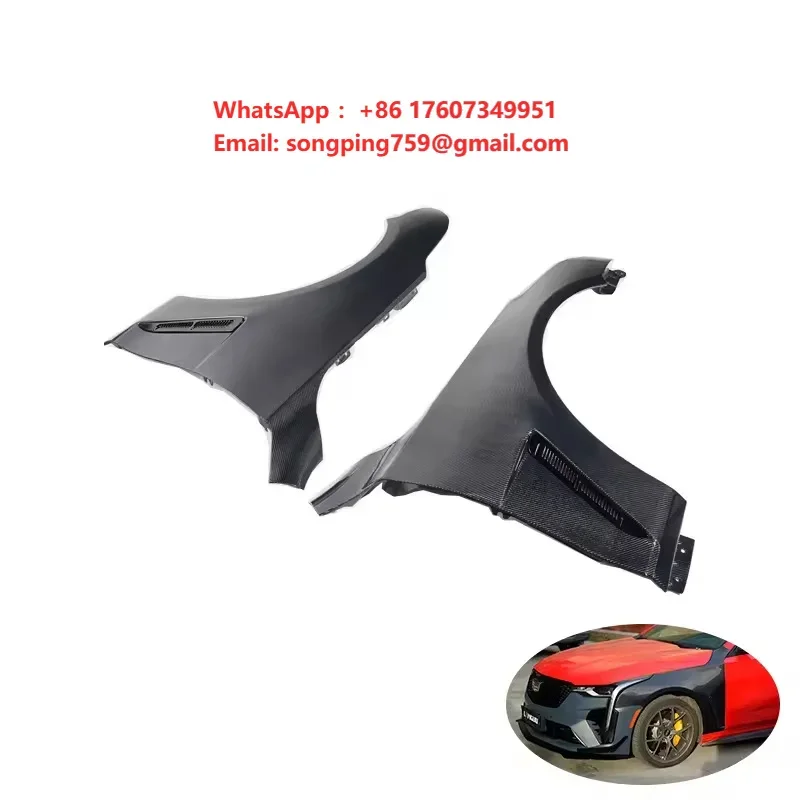 Langyu 2019+ Car Modification Exterior Fender Leaf Plate Body Part Carbon Fiber Mud Guards for Cadillac CT4 Front Side Fenders