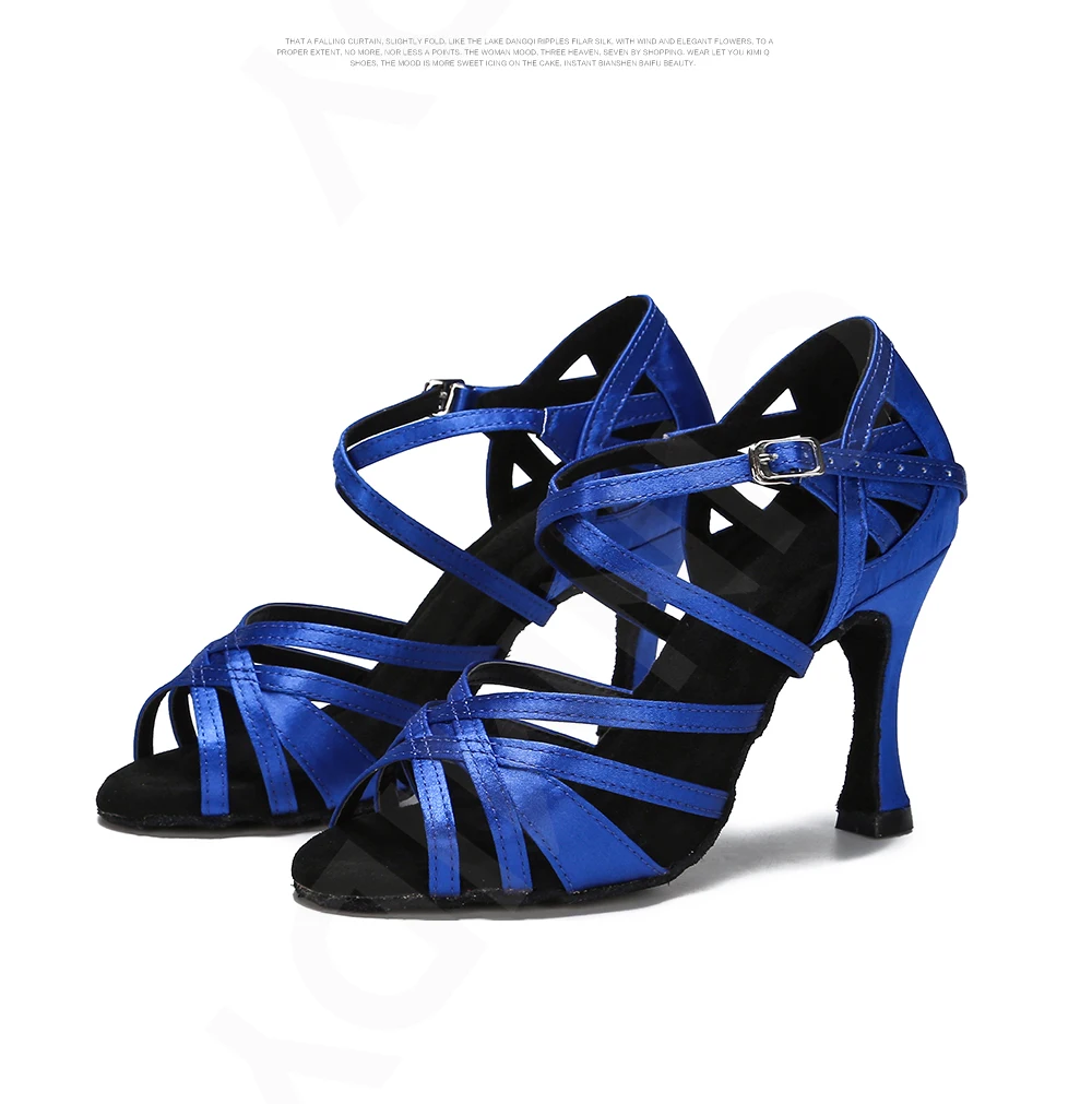 CINMIDY Seiden-Satin Tanzschuhe Ballroom High Heel Tanzschuhe für Mädchen und Frauen Latein Tanzschuhe Indoor Weiche Sohle Partyschuhe – Detail 15
