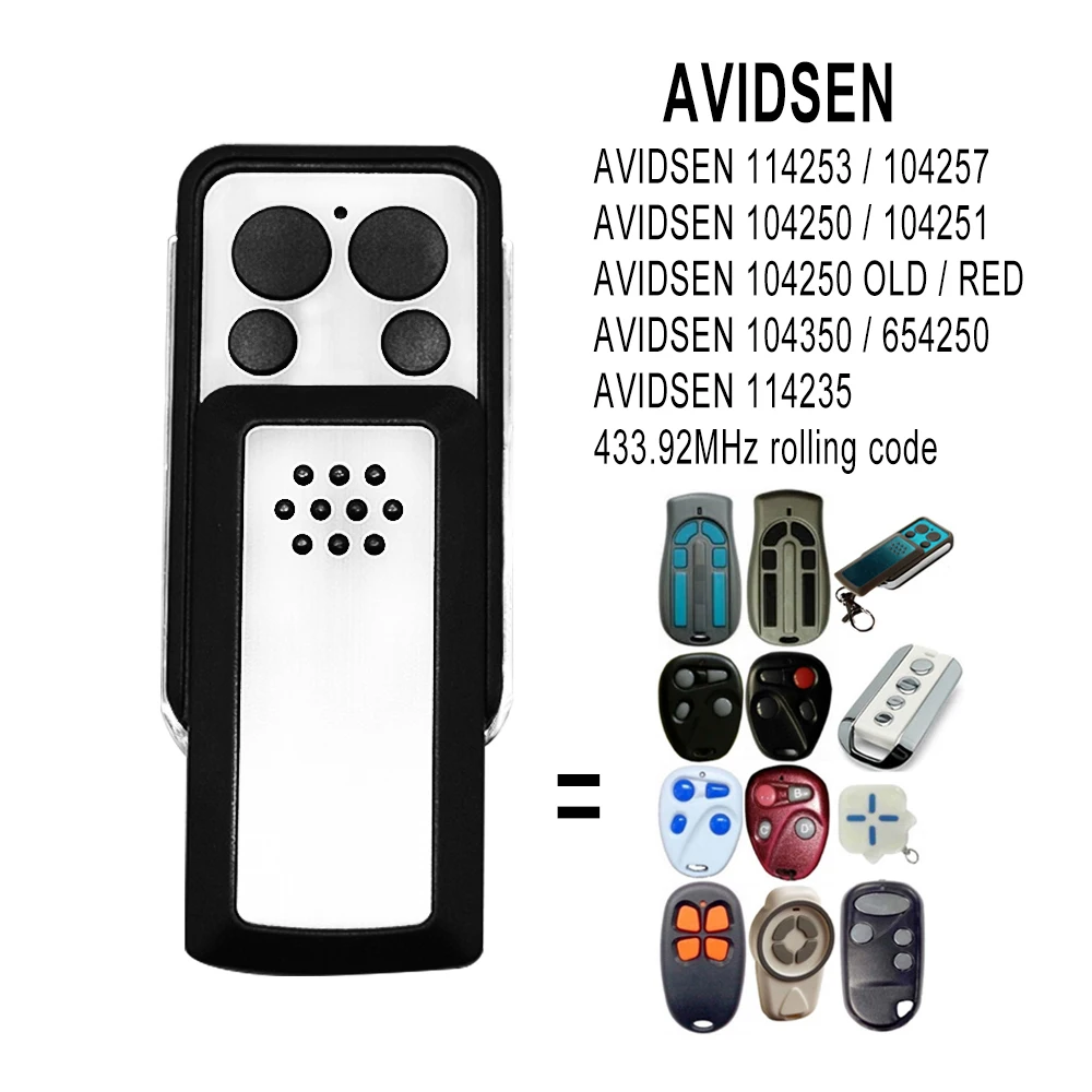 Avidsen 114253 104250 104251 104257 104350 654250 114235ガレージリモートコントロールavidsen extelトムソン