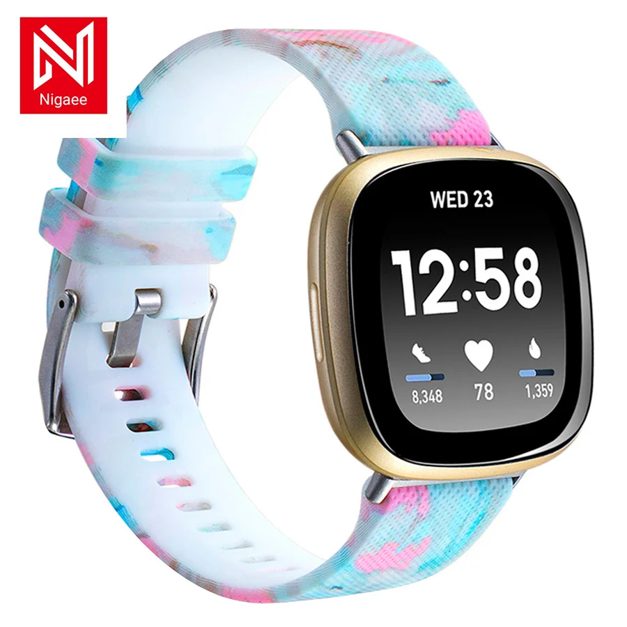 Colorful Silicone Strap for Fitbit Versa 3 Bracelet Strap Replacement Fabric Wrist Band for Fitbit Versa Lite Sport Watchband