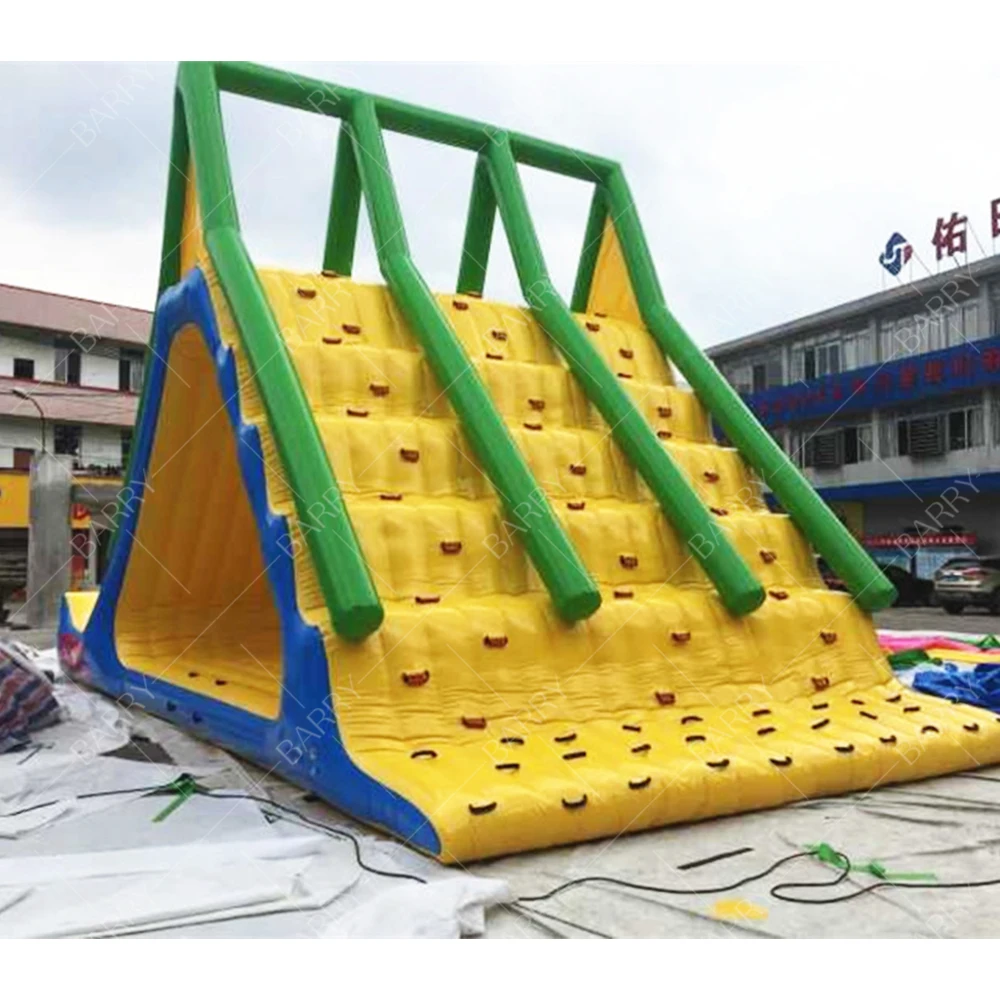 

For Lake Pool Sea Aqua Park Water Toys Floating Island Slide Climb and slip Inflatable Climbing Wall with Slide