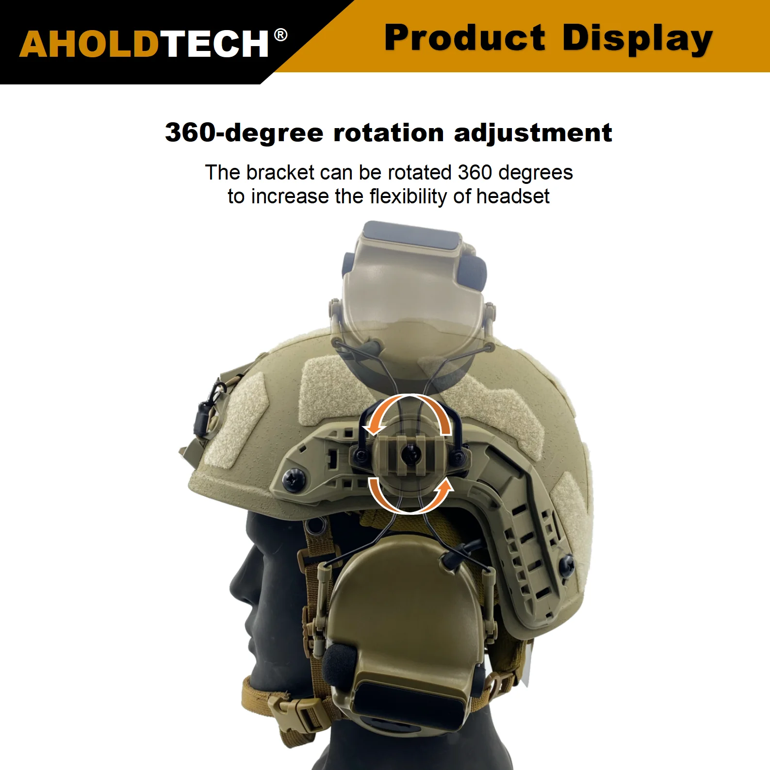 AHOLDTECH supporto per staffa per cuffie tattiche MICH Fast Helmet ARC Rail clacson locking catch type per COMTAC I II Series Headset