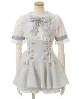 Japanese Mine Mass-Produced Short-Sleeve Shirt Dress Shorts Set Women Sweet Liz Doll Collar Bow Shirt Dress Two-Piece Suit 4