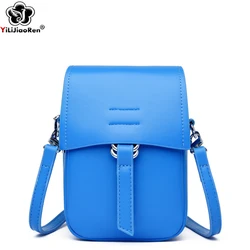 Fashion Small Shoulder Bag Phone Ladies Mobile Wallet Soft Leather Crossbody Bag Simple Purse Messenger Bags Female Designer