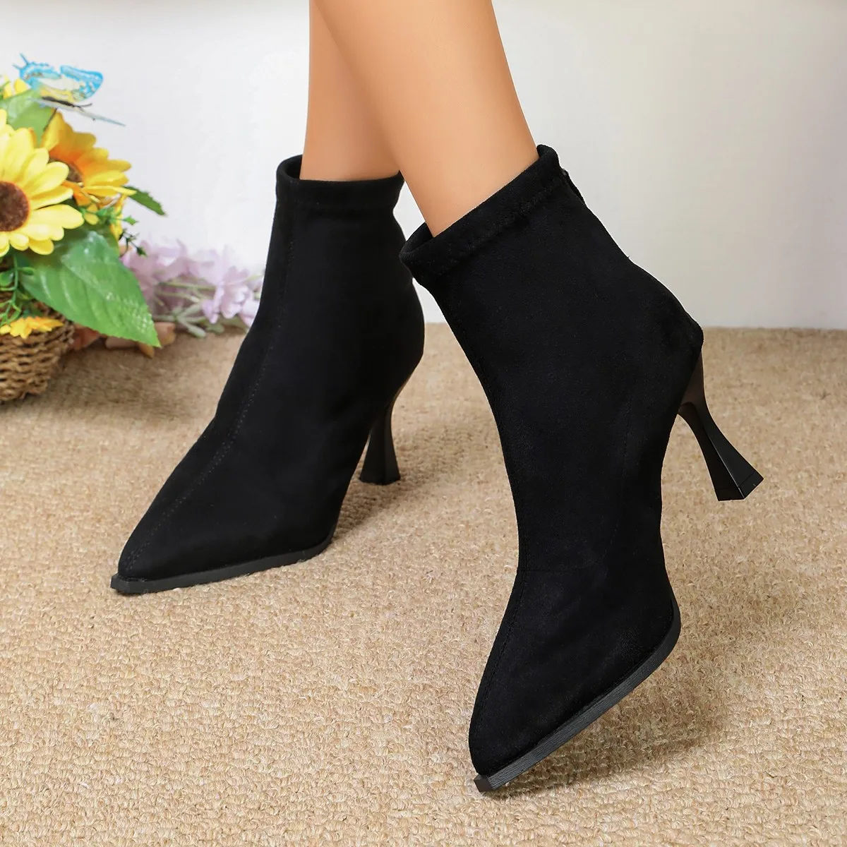 Autumn Winter Leopard Print Women Ankle Boots Fashion Elegant Dancing Party Prom Shoes High Heel Women's Modern Short Booties