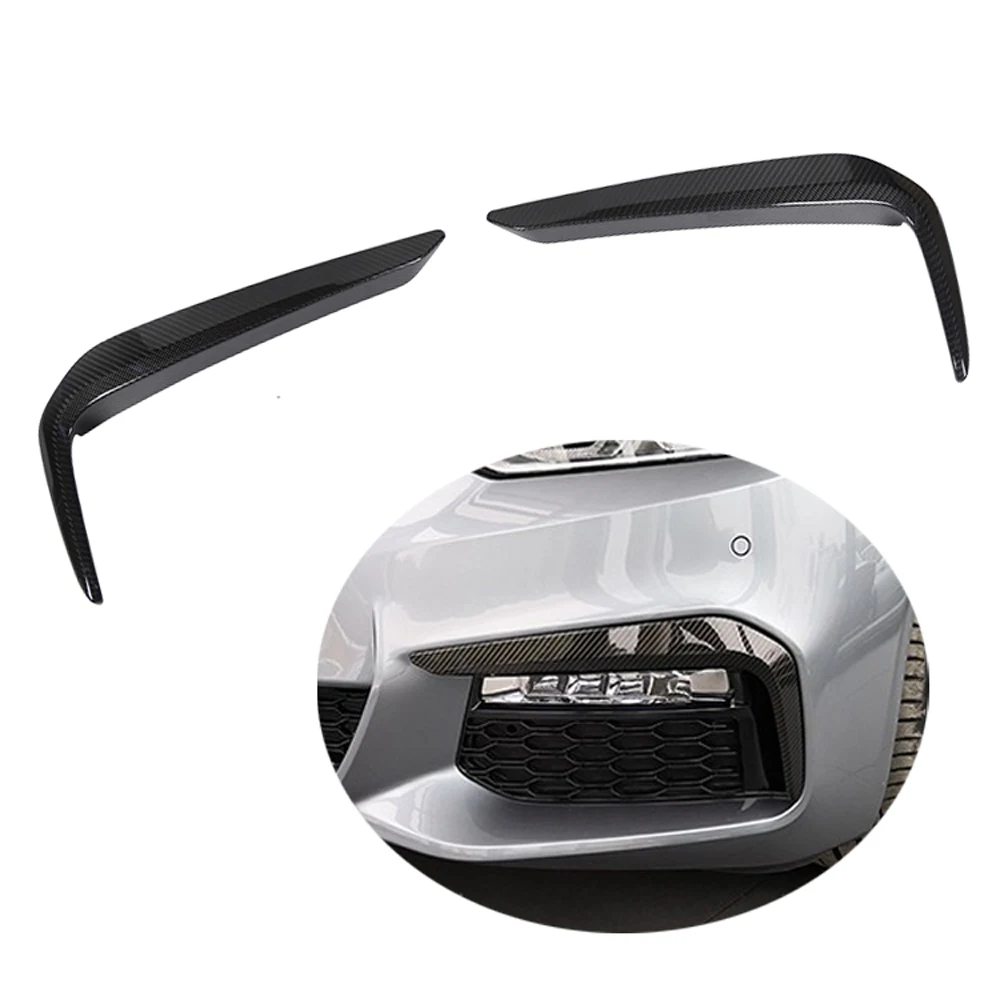 

Real Carbon Fiber Car Accessories Front Fog Light Eyelid Lamp Eyebrows Cover For BMW 5 Series G30 2019up