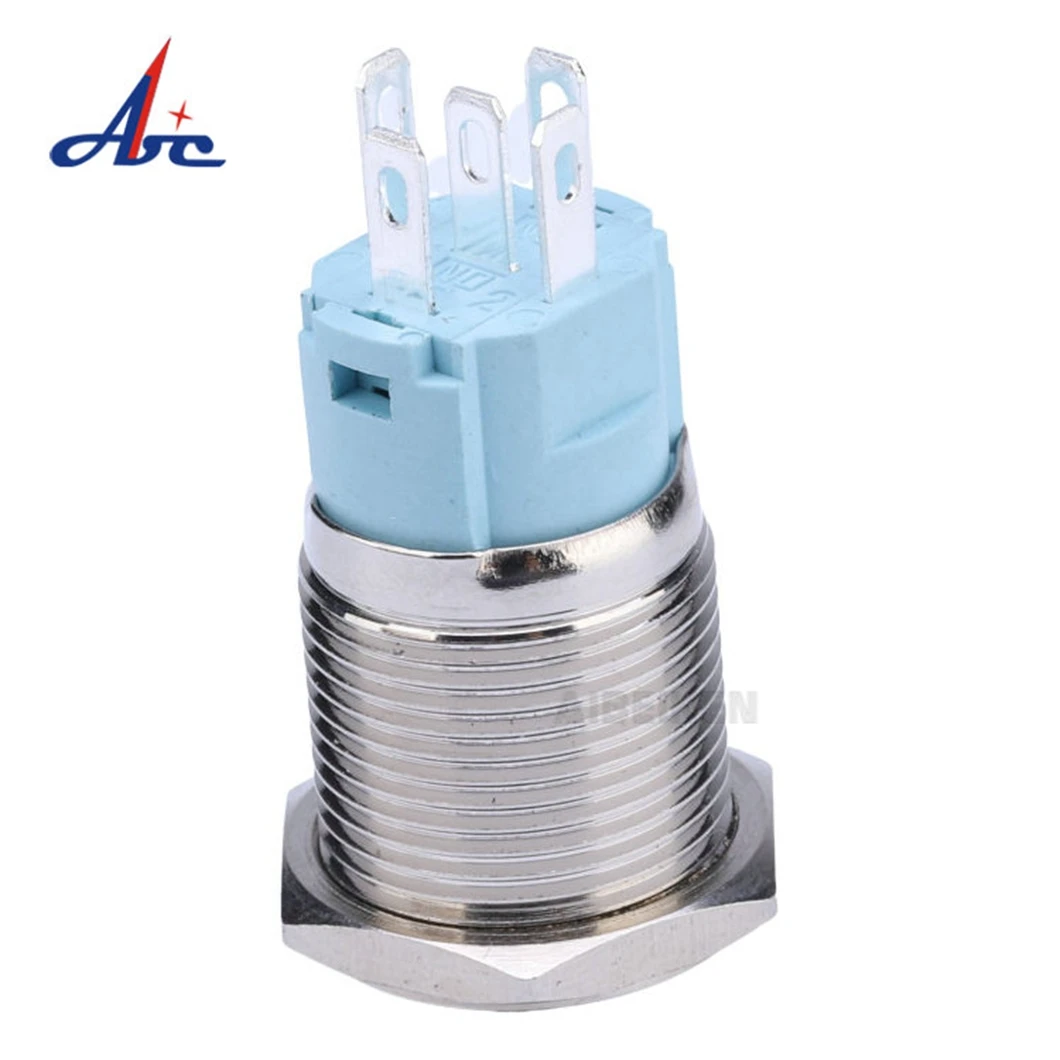 ABILKEEN High Quality 16MM S Series Metal Push Button Switch 1NO1NC Industrial Control Switch with LED Ring Illuminate