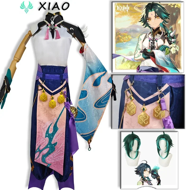 Anime Genshin Impact Xiao Costume Cosplay Carnevale Costumi di Halloween Party Outfit Set di gioco Uniforme Drop Ship Cos Suit 2024 MN3