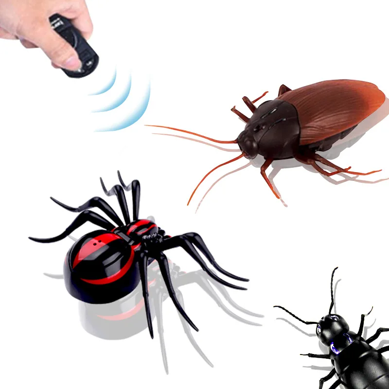 Kids Electric Toy Simulation Remote Control Cockroach Spider Ant Novelty Funny Insect Infrared Remote Control Prank Scare Toys