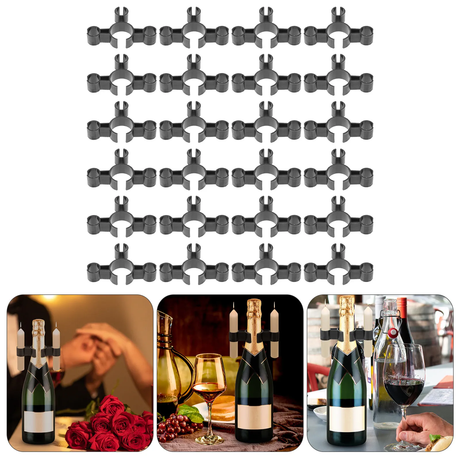 24Pcs Premium Bottle Stand Holder for Wine Bottles Triple Function Grip Crafting Decor Party Supply Kit