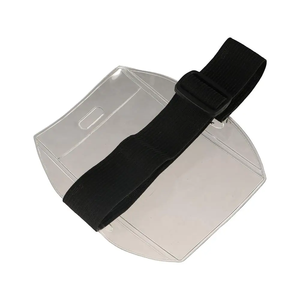 Plastic Arm Band ID Badge Holder Transparent Eco-friendly PVC ID Card Holder Elastic Adjustable Card Cover Swimming