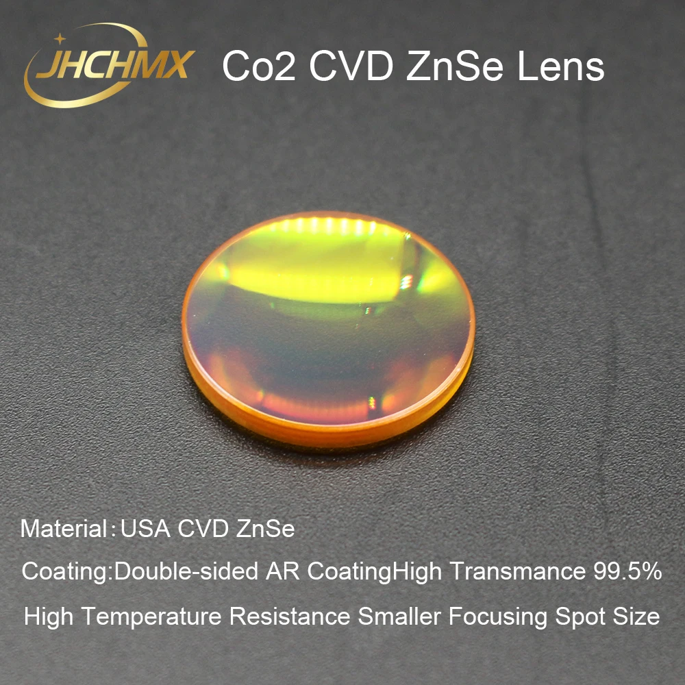 JHCHMX CO2 Laser Focusing USA CVD ZnSe Lens Dia12 15 19.05 20 FL38.1 50.8 63.5 76.2 for Laser Engraving Cutting Machine