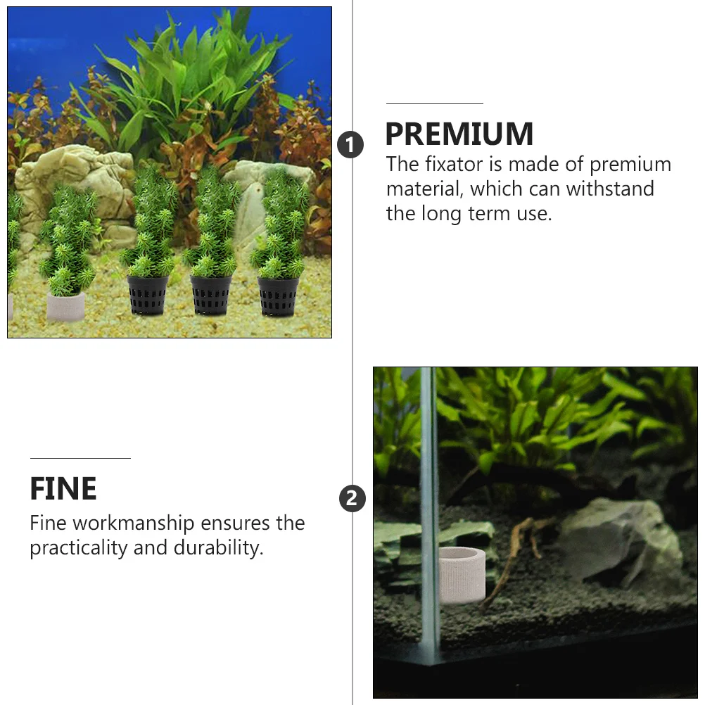 

1 Set Of Grass Fixed Ring Kit Aquarium Plant Fixator For Fish Tank Water Plants Holder Ceramic Water Plant Fixing Cup Accessory