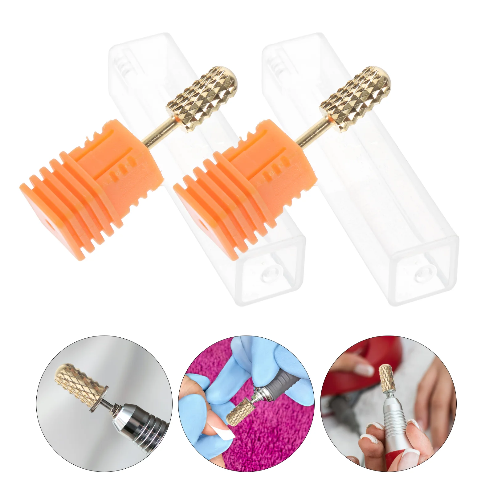 3 Pcs Golden Tungsten Steel Nail Drill Bits Manicure for Acrylic Nails Carbide Rig Cuticle Accessories Gel Polish Tools