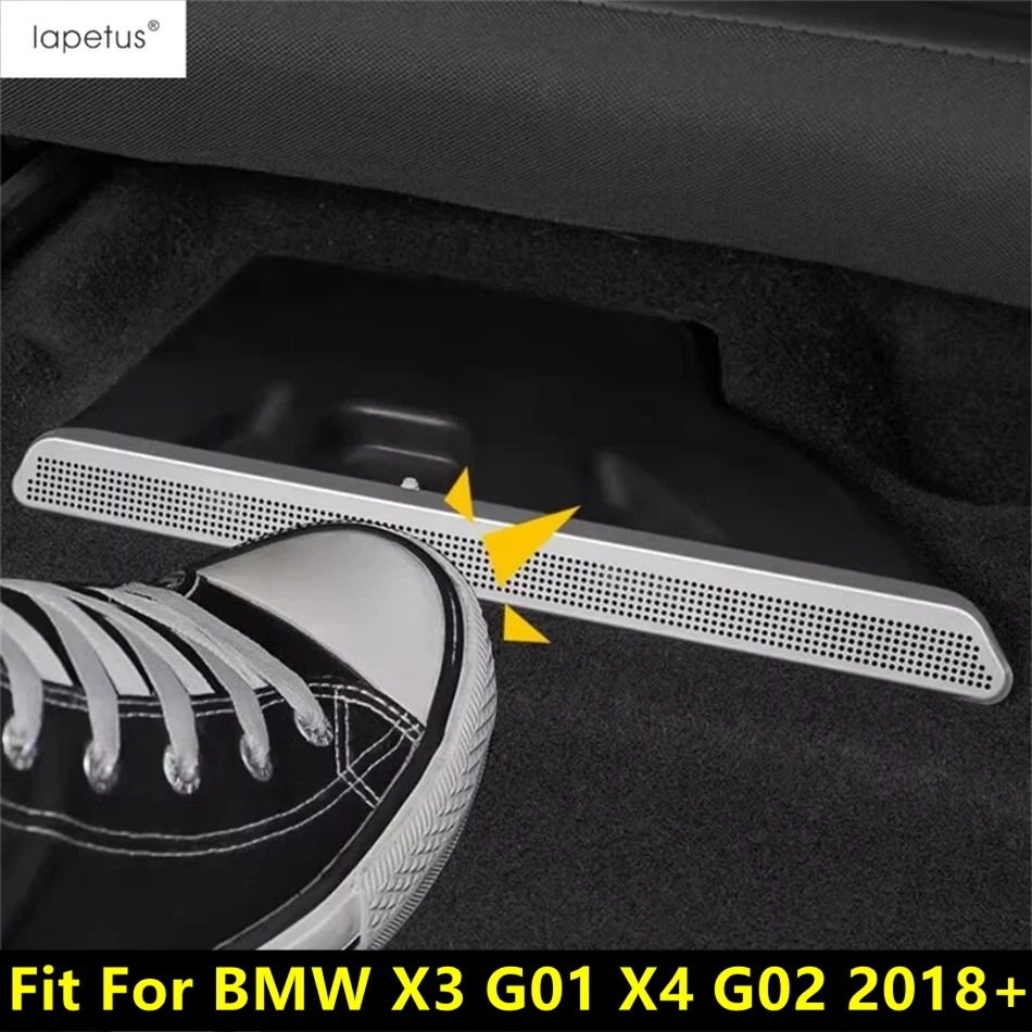 Car Under Seat Floor Air AC Vent Outlet Dust Cover Protection For BMW X3 G01 / X4 G02 2018 - 2023 Stainless Steel Accessories