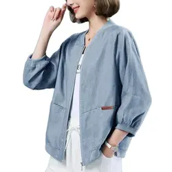 Cotton Linen Sunscreen Clothing Ventilate Summer Autumn Thin Women's Coat 2023 New Casual Short Jacket Female Outerwear Tops