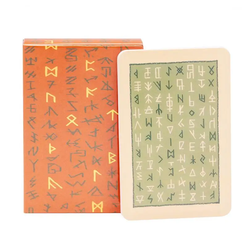 Rune Oracle Deck English Glyphs Oracle Card Colorful Deck Cards Family Party Game Funny Table Game Cute Oracle Cards