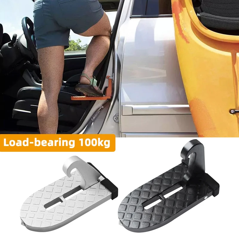 

2 In 1 Car Assist Upper Roof Pedal Safety Hammer Auxiliary Foot Pedal Aluminum Alloy Folding Ladder Feet for Jeep Suv Van