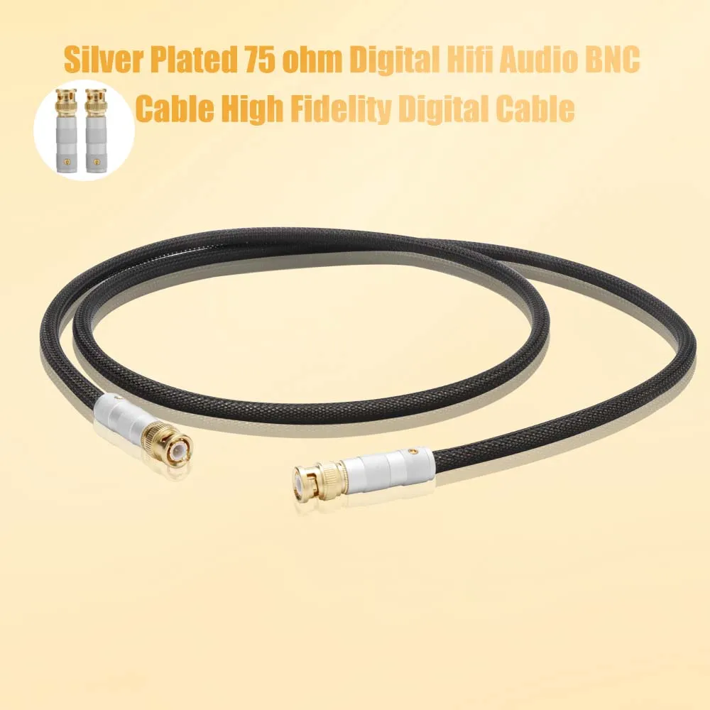 HiFi High End BNC Digital Coaxial Cable with Gold Plated BNC to BNC Connector/RCA Plug 5N OFC Cable