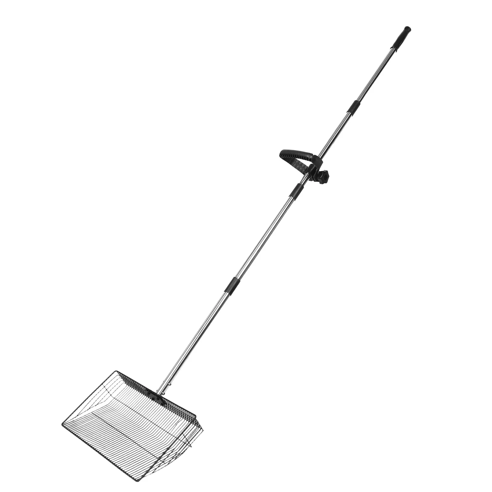 

38CM Chicken Coop Cleaning Shovel Long Handle Metal Poop Scoop Durable Wide Surface Easy Clean Stainless Steel Litter Scooper