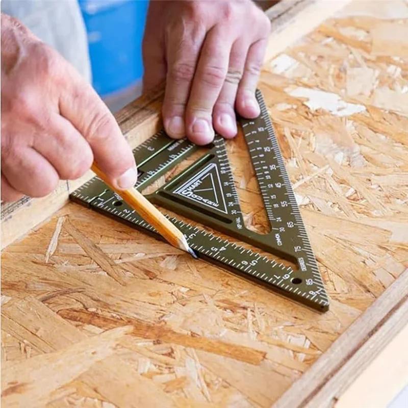ONCE 4Pcs Innovative Rafter Square Tool, Rafter Square Tool,Rafter Square,High Precision Triangle Ruler With Jig Block