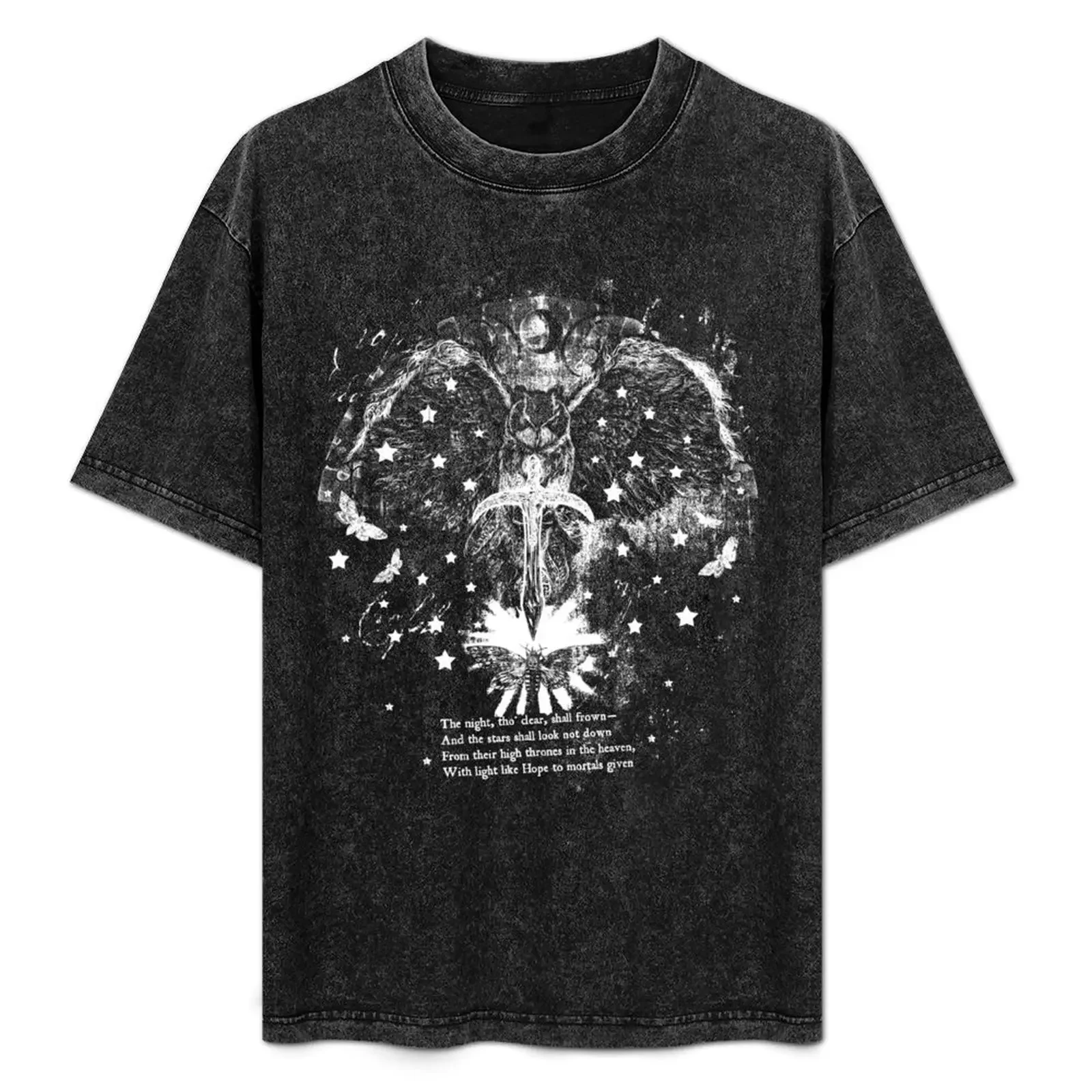 

Owl 'Mortals Light' Edgar Allen Poe Gothic Style Illustration T-Shirt t shirts for man graphic tees t shirt man casual T-Shirt
