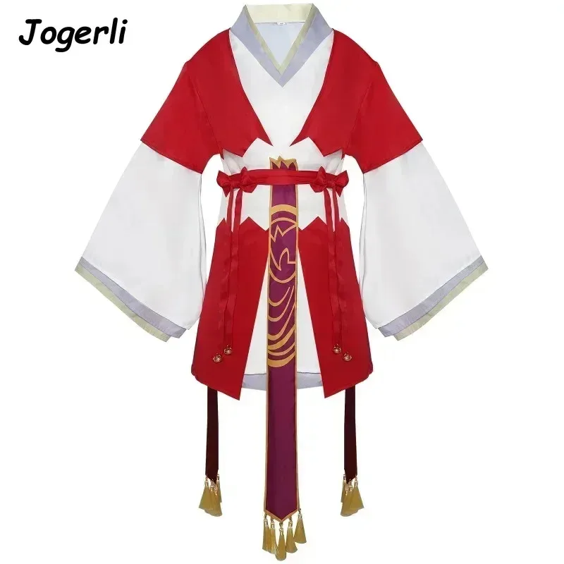 Jogerli Fox Spirit Matchmaker Tu Shan Red Anime Cos أزياء تنكرية للهالوين للنساء شعر مستعار من القماش للعب الأدوار