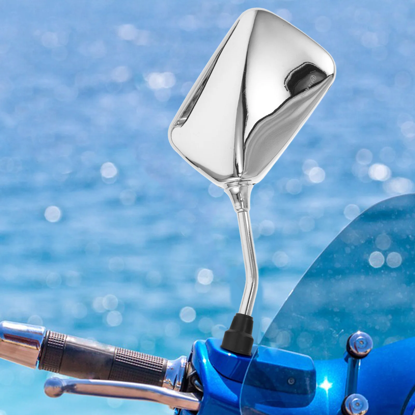 1 زوج دراجة نارية مرآة الرؤية الخلفية 10 مللي متر محدب عاكس سطح العالمي المقود جبل رؤية واسعة السلامة قابل للتعديل دائم #6